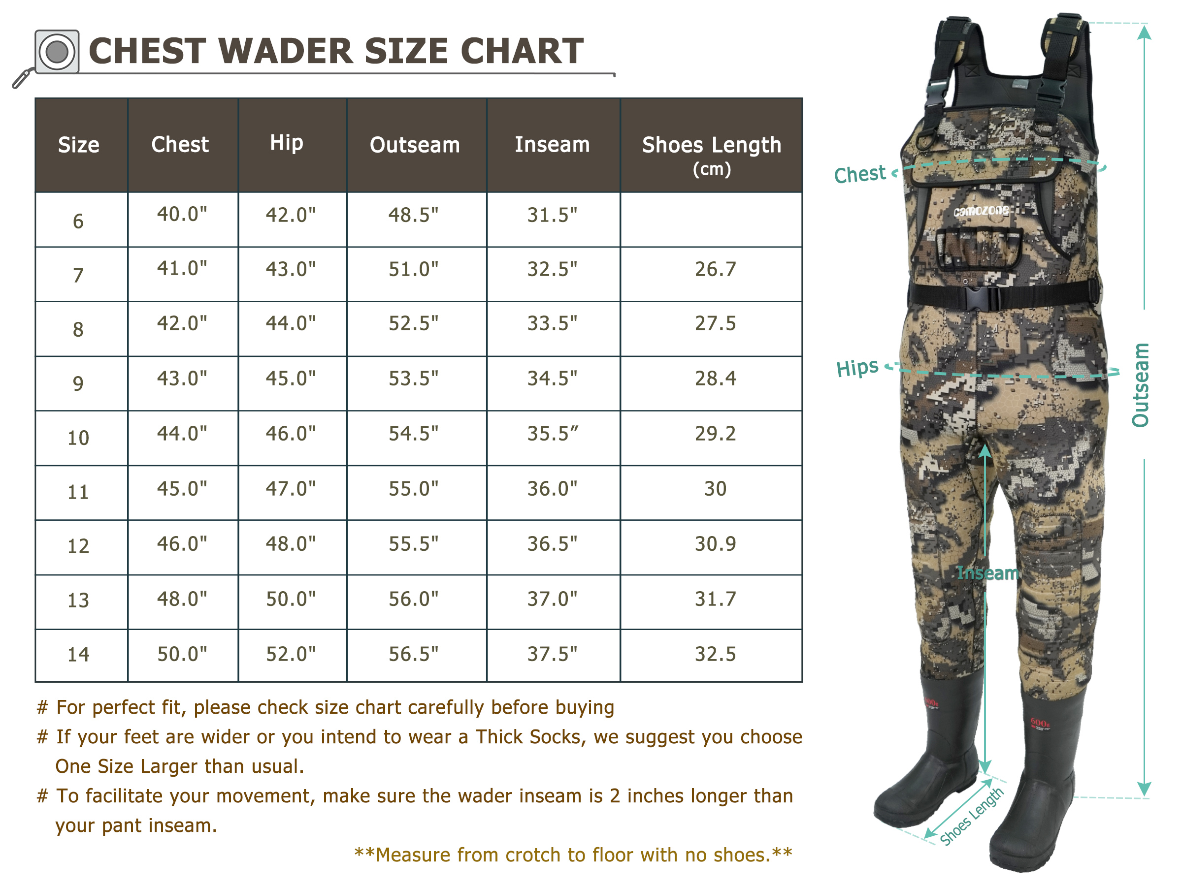 Neoprene Bootfooted Chest Wader - UNISPO